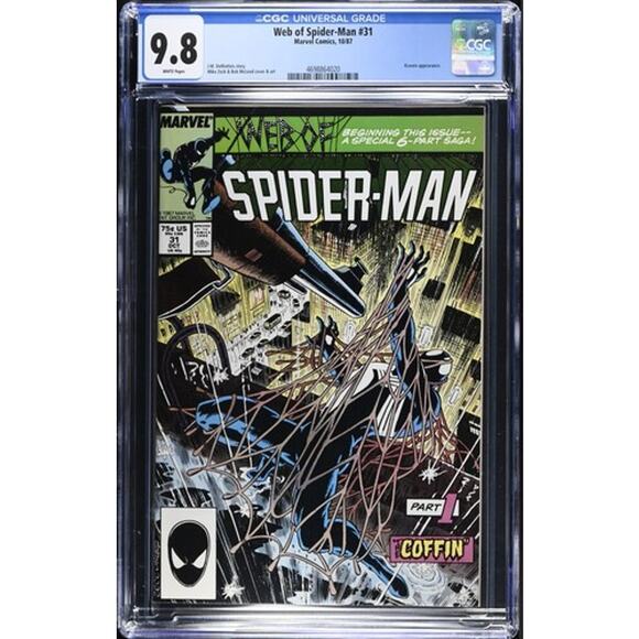 Other - Web of Spider-Man #31 CGC 9.8 WP Kraven App 1987 Part 1 Of 6 Black Suit 864020